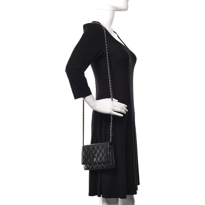Chanel Caviar Quilted Wallet On Chain WOC Black 2 of 12