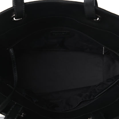 Chanel Coated Canvas Quilted Large Paris Biarritz Tote Black 5 of 10