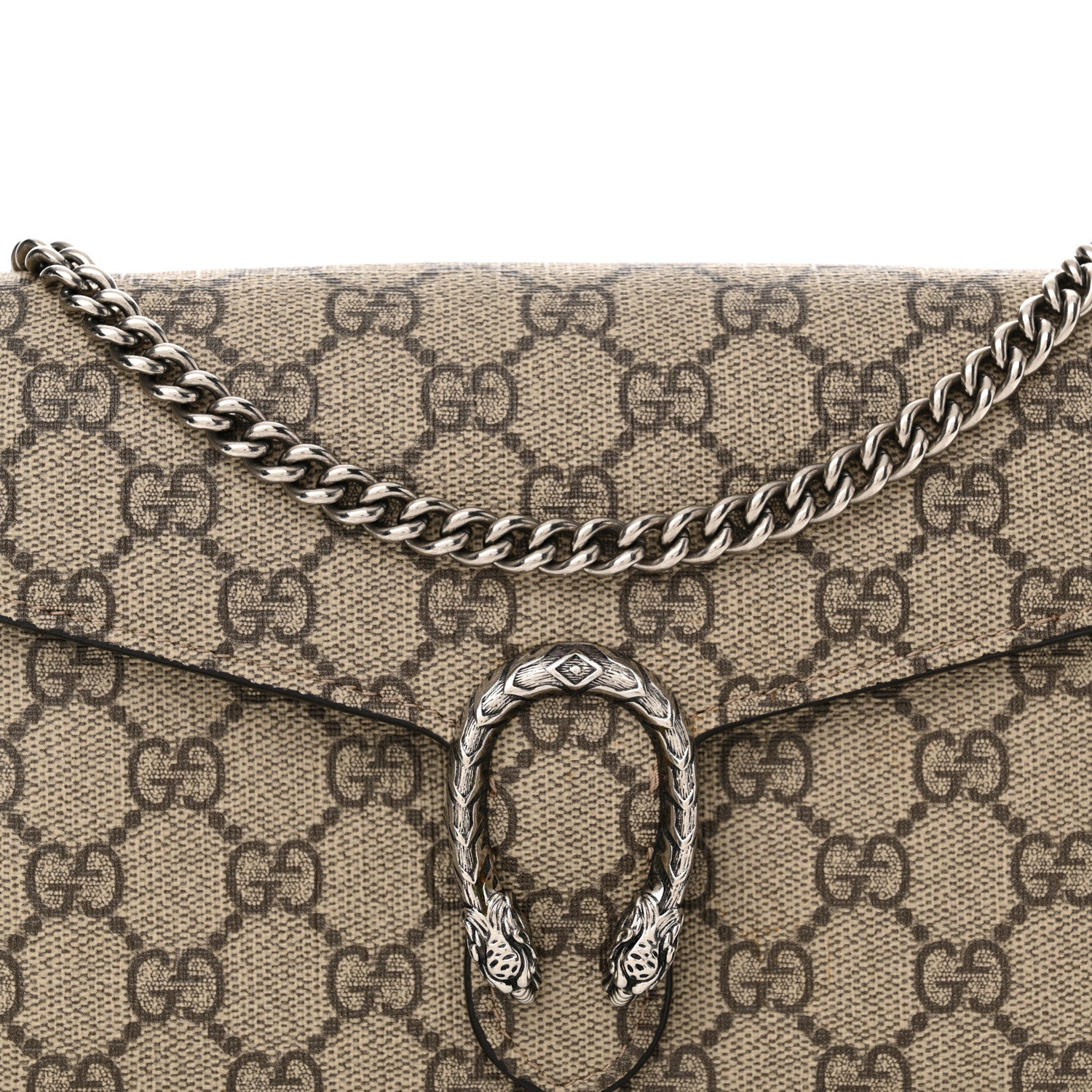 Gucci GG Supreme Monogram Mini Dionysus Chain Wallet Beige Taupe 8 of 15