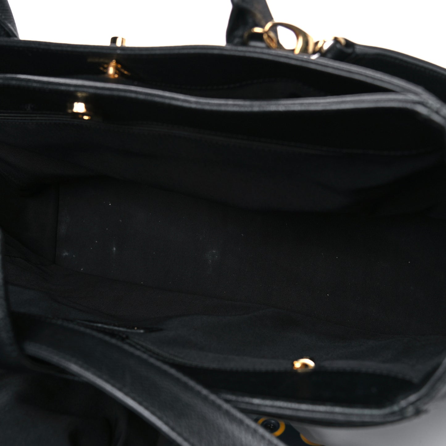 Calfskin Cerf Executive Shopper Tote Black