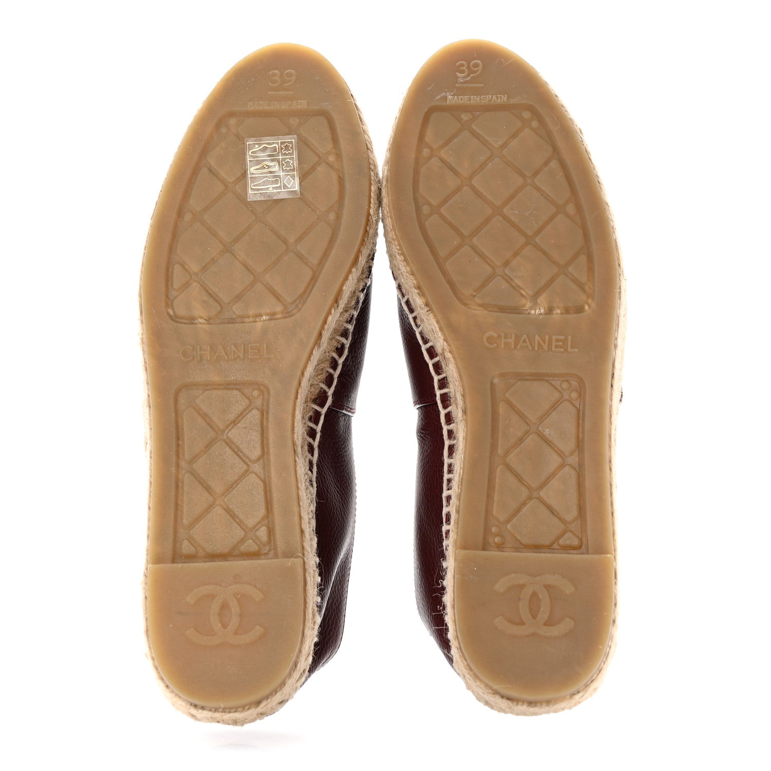 Chanel Lambskin CC Espadrilles 39 Burgundy 5 of 11