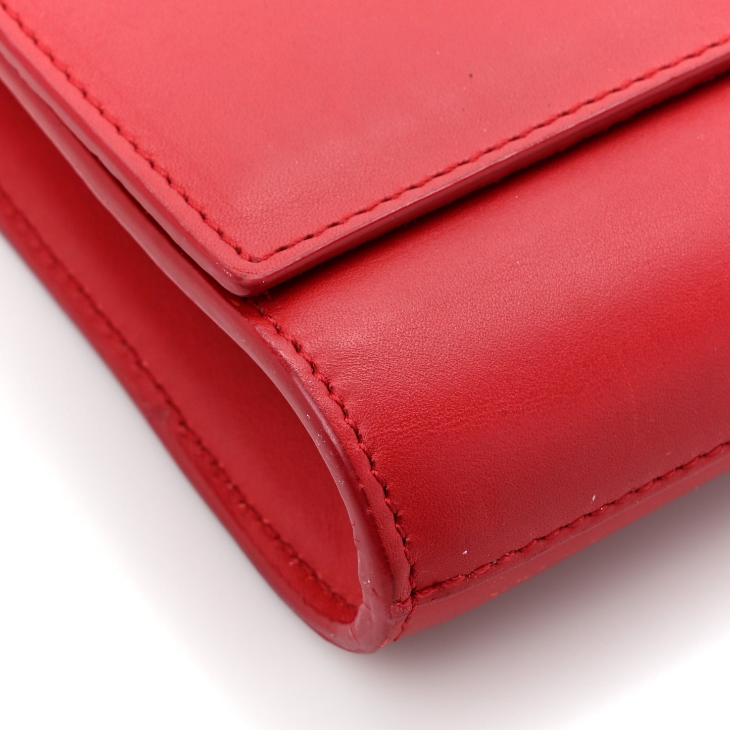 Calfskin Classic Y Ligne Clutch Red