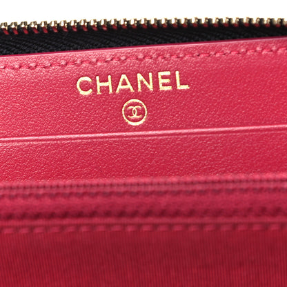 Chanel Shiny Goatskin Quilted Chanel 19 Long Zipped Around Wallet Black 6 of 9