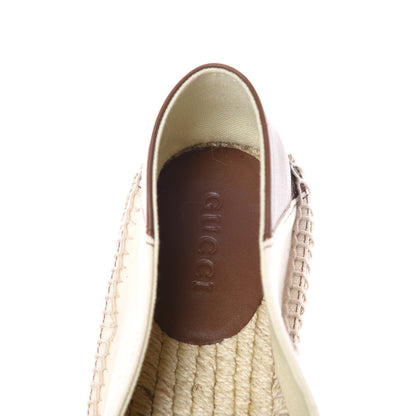 Gucci Canvas Miro Soft Calfskin Logo Mens Espadrilles 9 Greggio Cuir 7 of 8