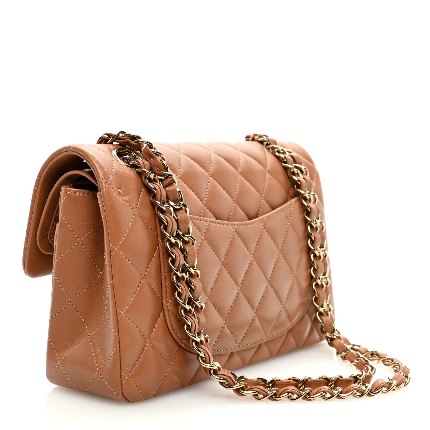 Chanel Lambskin Quilted Small Double Flap Brown 3 of 9