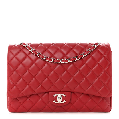 Chanel Lambskin Quilted Maxi Double Flap Red 1 of 13