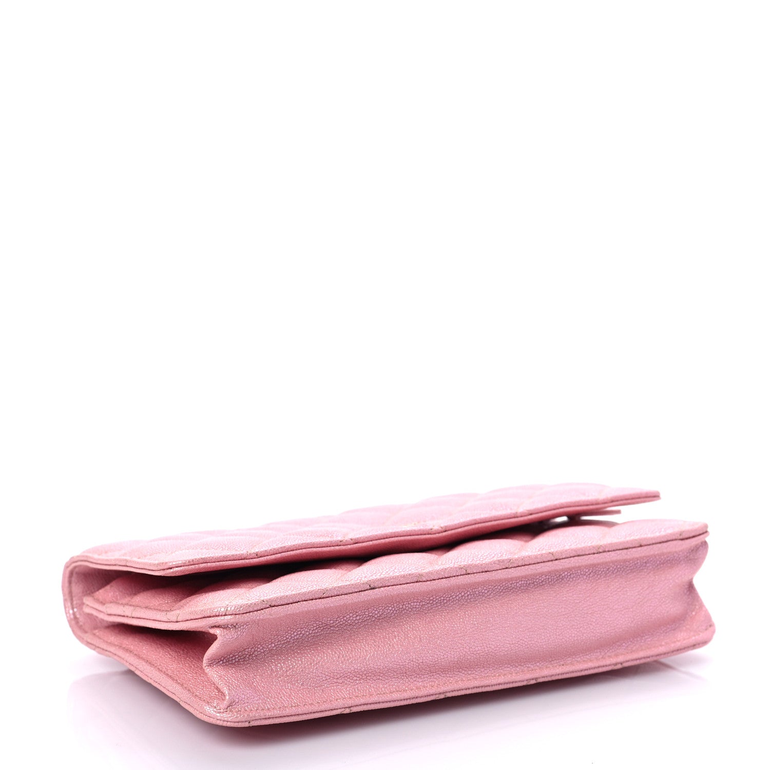 Chanel Iridescent Caviar Quilted Wallet on Chain WOC Rose Pink 3 of 8