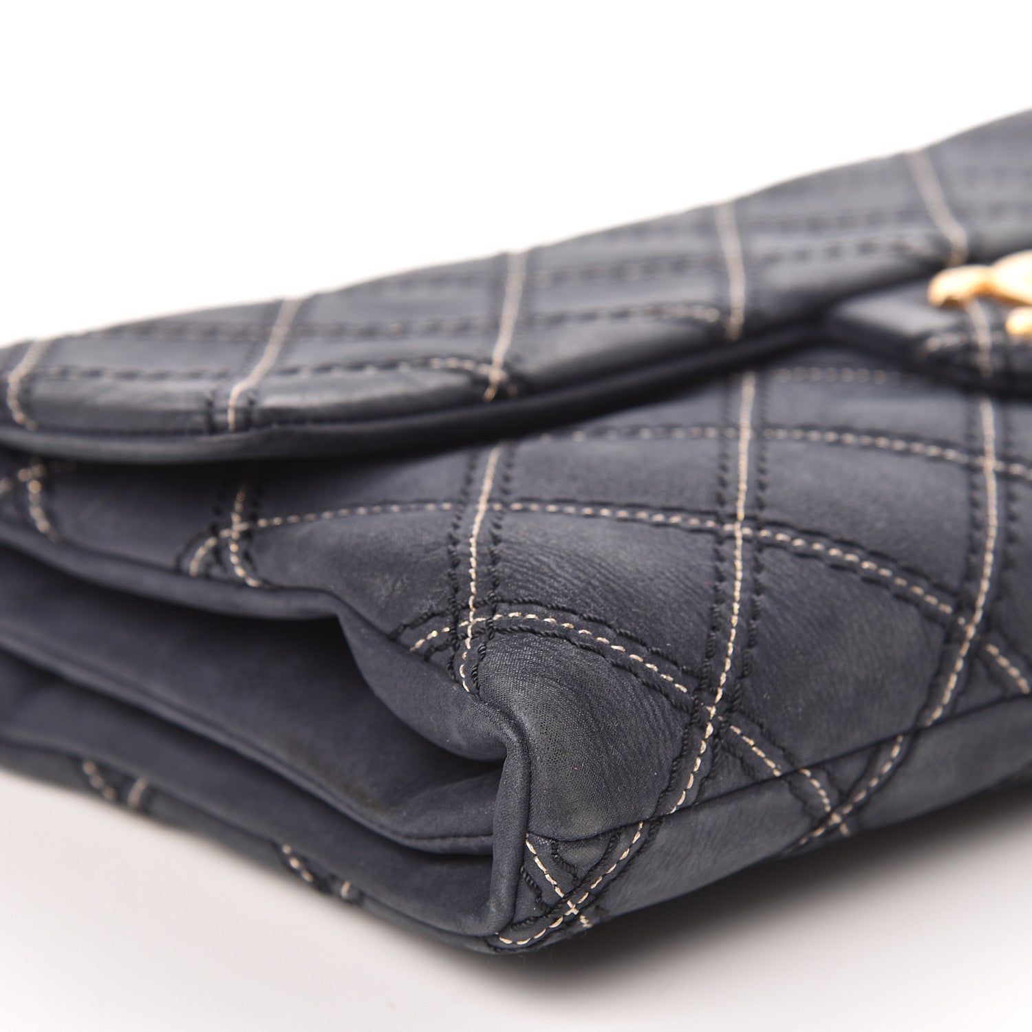 Chanel Calfskin Triple Stitched Medium Flap Navy 13 of 15