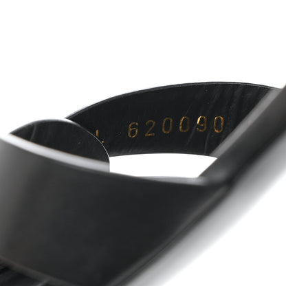 Saint Laurent Calfskin Tribute 05 Ankle Strap Flat Sandals 37 Black 7 of 8