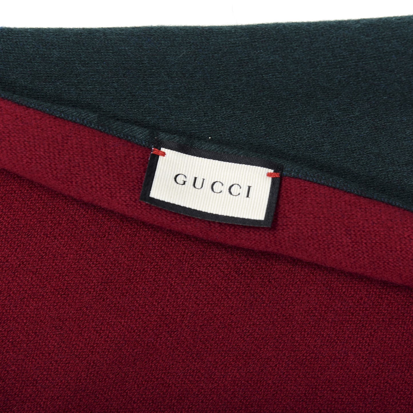Wool Silk Guccium Scarf Petroleum Blue Bordeaux