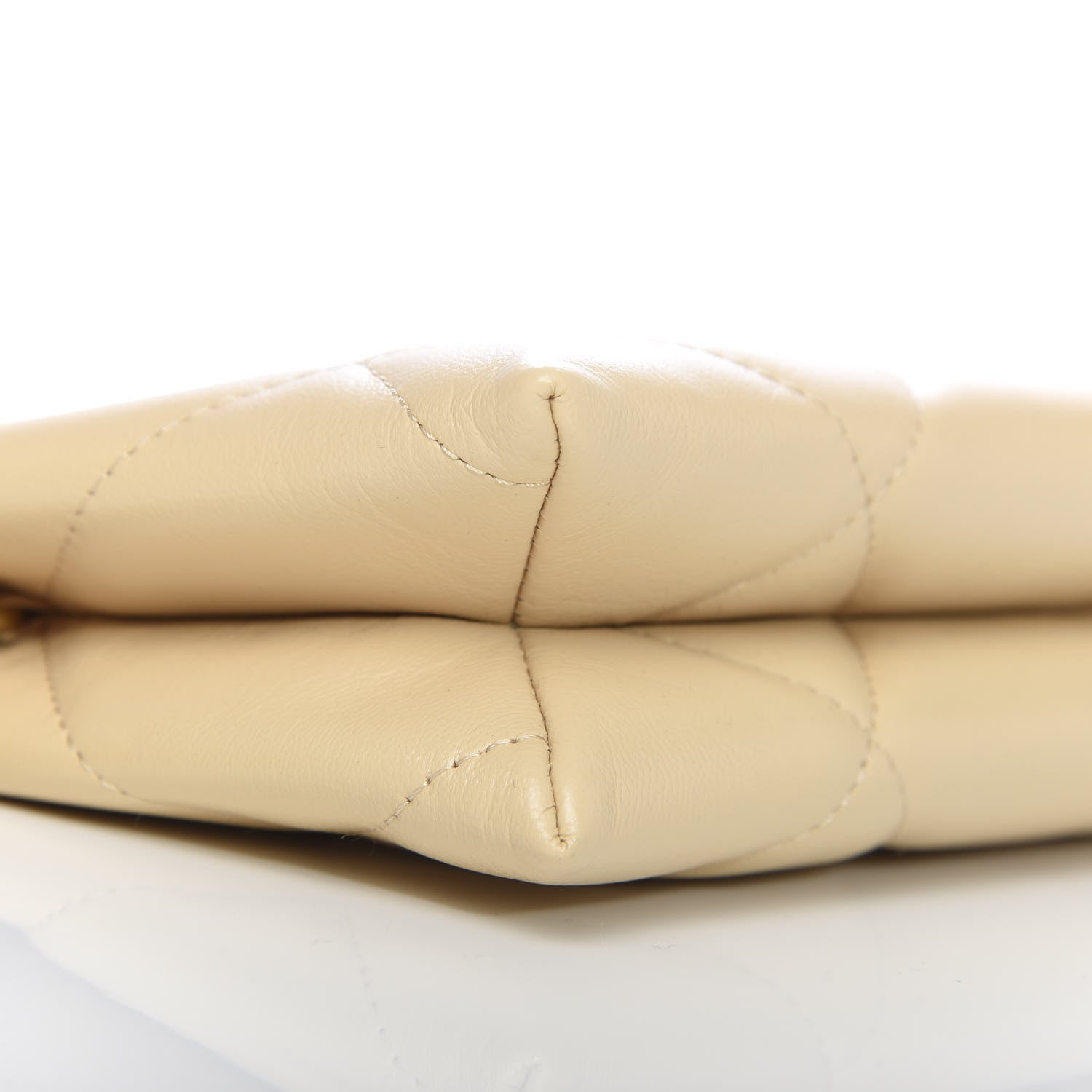 Chanel Shiny Goatskin Quilted 19 Small Pouch With Handle Beige 9 of 11