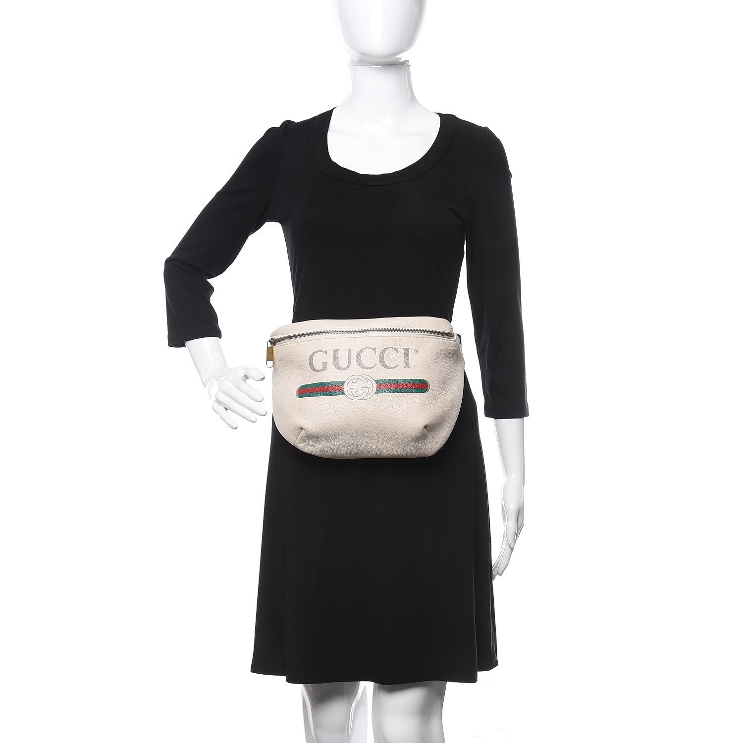 Gucci Grained Calfskin Logo Belt Bag White 2 of 12
