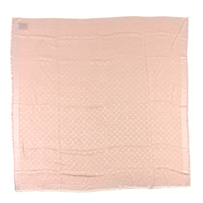 Louis Vuitton Silk Wool Monogram Denim Shawl Rose 1 of 3