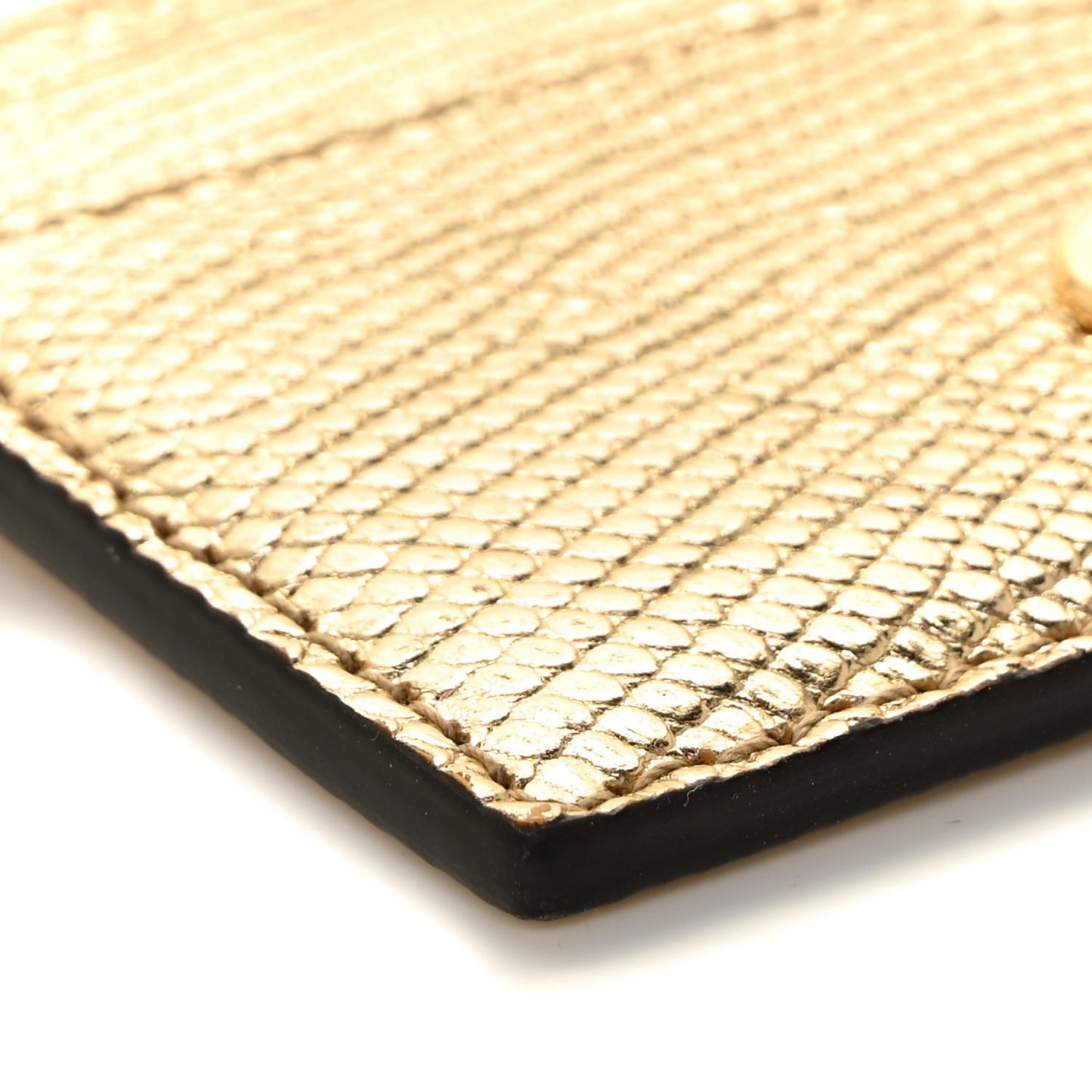 Laminated Lizard GG Marmont Card Holder Gold