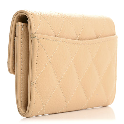 Chanel Caviar Quilted Flap Card Holder Wallet Light Beige 3 of 10