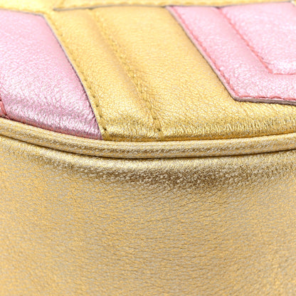 Gucci Metallic Nappa Matelasse Heart Mini GG Marmont Round Shoulder Bag Oro Vecchio Rosa 11 of 13