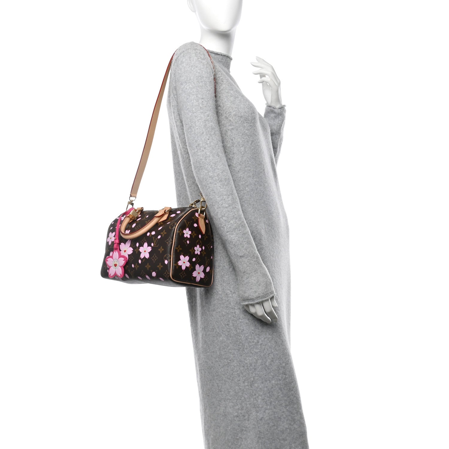 Louis Vuitton LV X TM Monogram Cherry Blossom Speedy Bandouliere 25 Sakura Brown 2 of 14