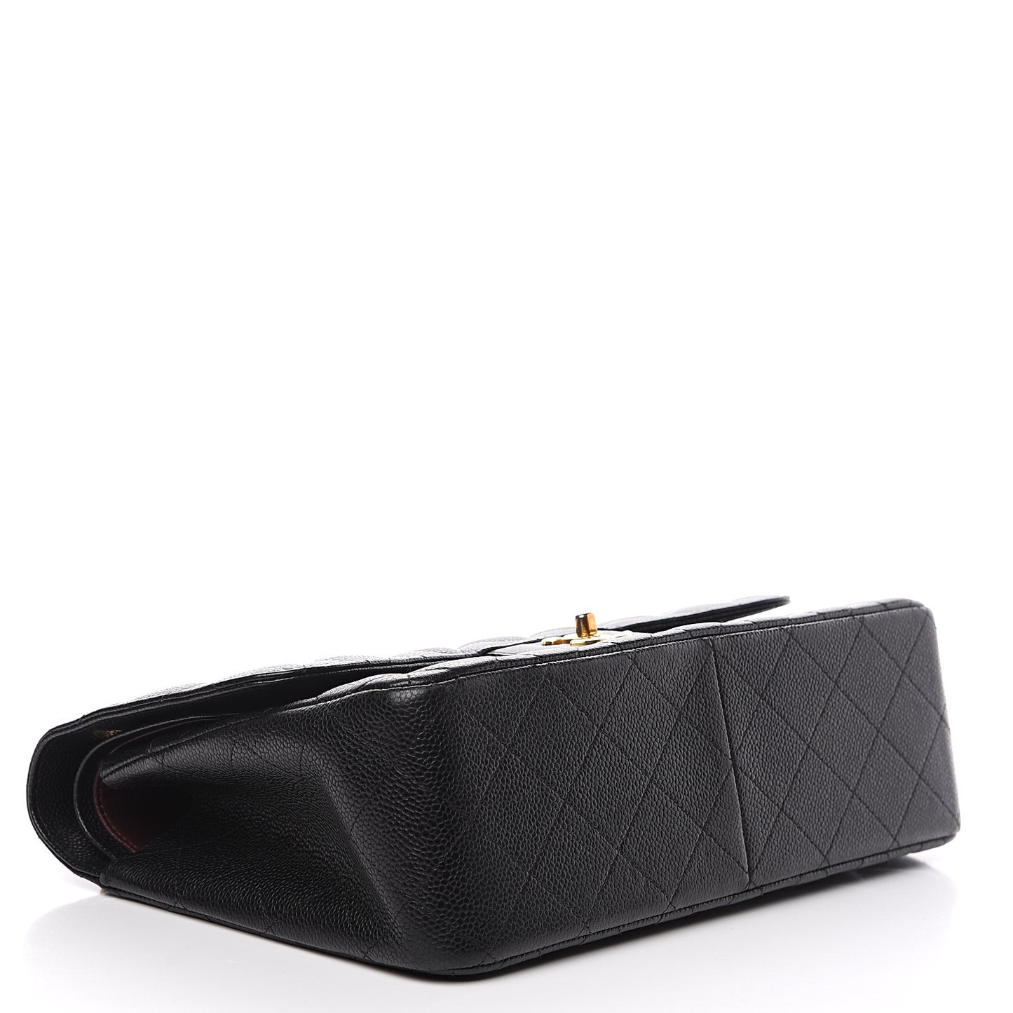 Caviar Quilted Jumbo Double Flap Black