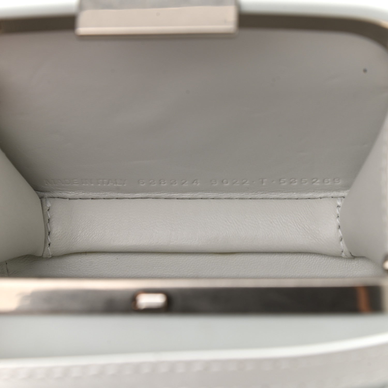 Balenciaga Recycled Plastic Calfskin Embossed Mini Lunch Box Case with Strap White 7 of 10