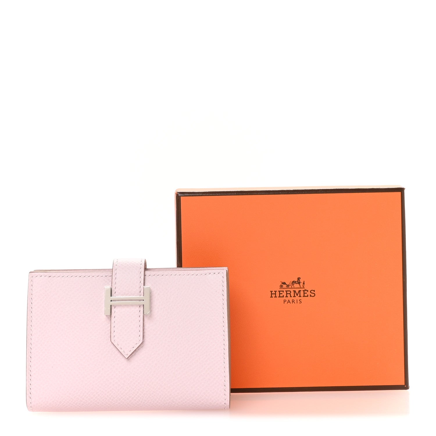 Hermes Epsom Bearn Card Holder Wallet Mauve Pale 8 of 8