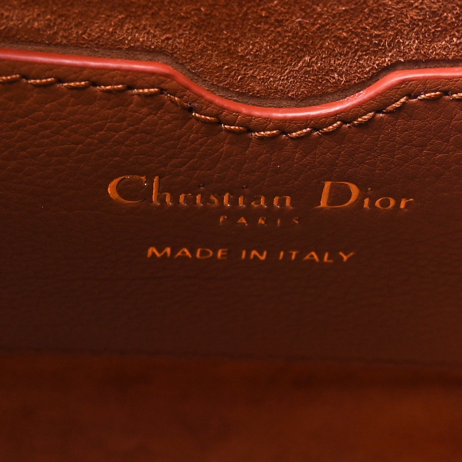 Christian Dior Grained Calfskin Medium Whipstitched Bobby Bag Dark Tan 6 of 11