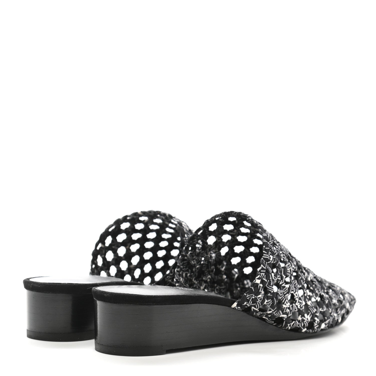 Hermes Silk Toscane Tressee Astrologie Print Mules 38.5 Black White 4 of 8