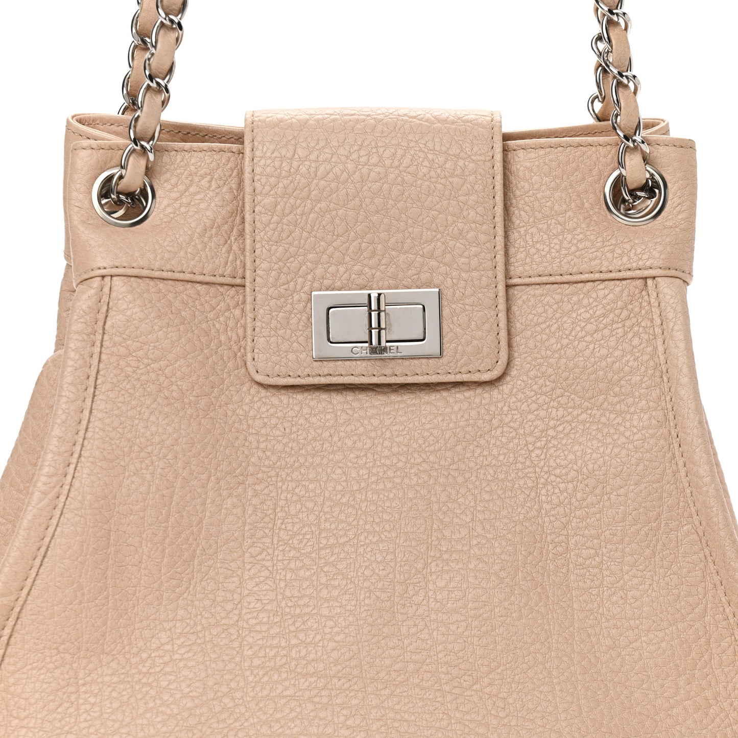 Calfskin Mademoiselle Shoulder Bag Beige
