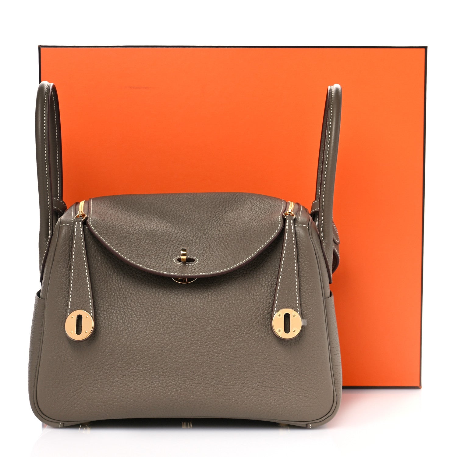 Hermes Taurillon Clemence Lindy 26 Etoupe 11 of 11