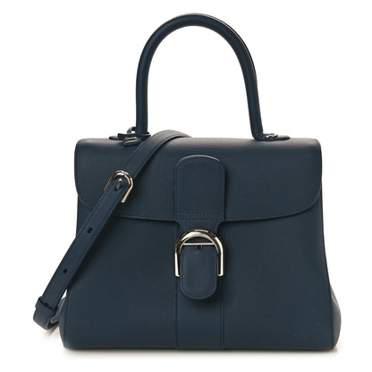 Delvaux Grained Calfskin MM Brillant Satchel Navy 1 of 11