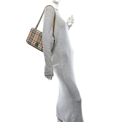 Burberry BURBERRY Calfskin Boucle Check Medium Lola Chain Bag Archive Beige 2 of 9
