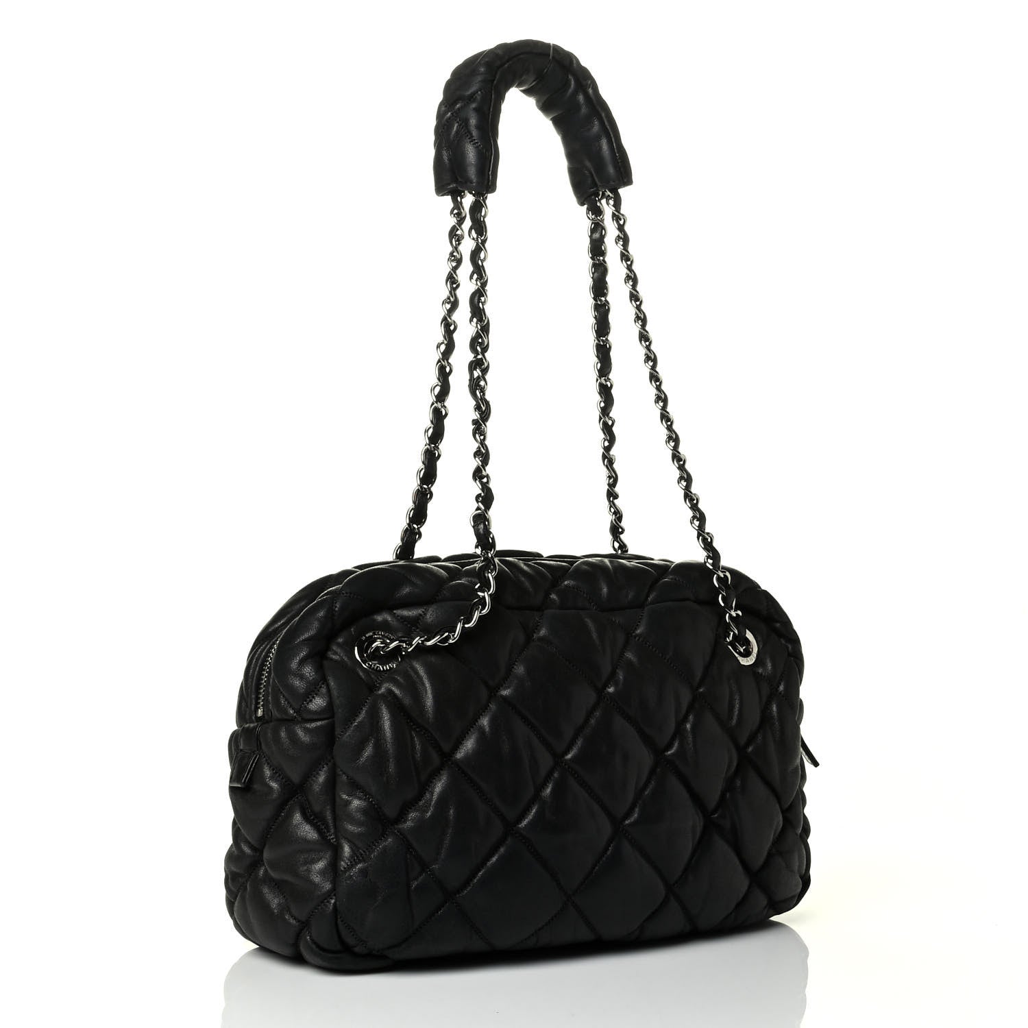 Chanel Lambskin Bubble Quilt Camera Case Black 2 of 6