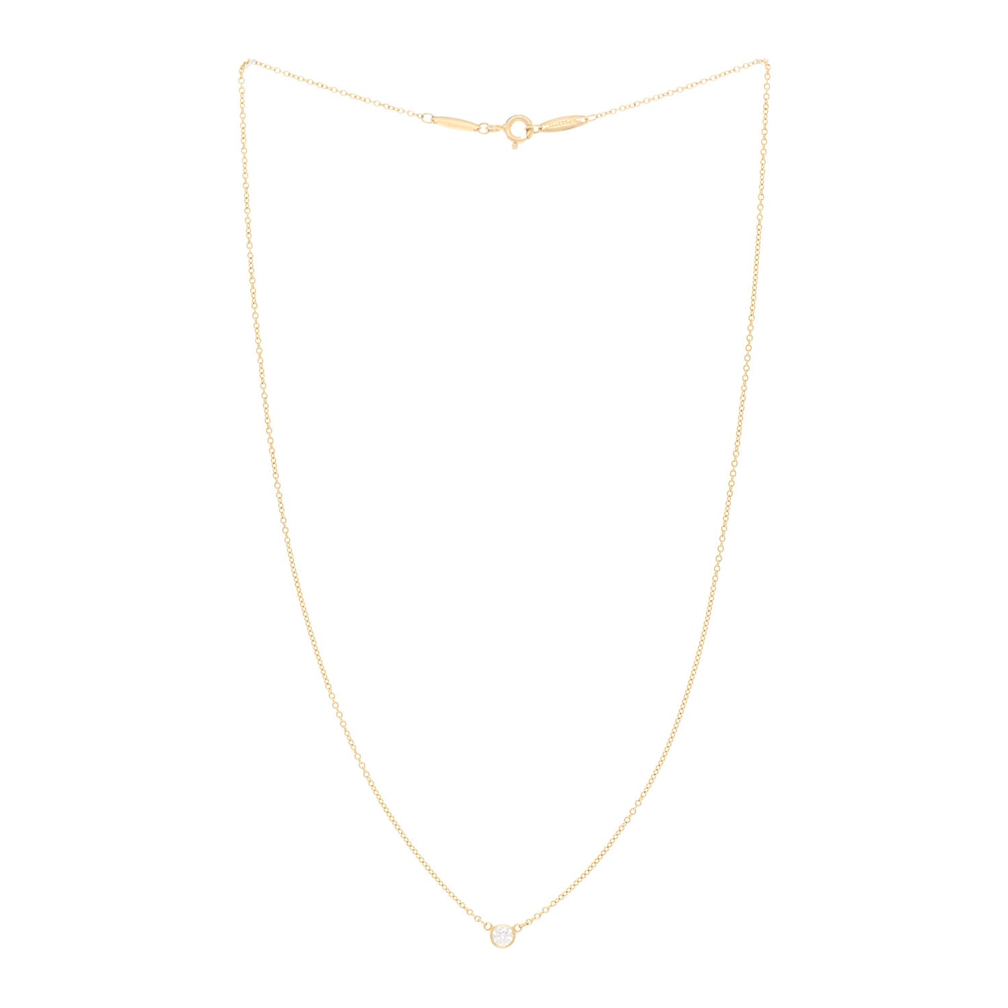 18K Yellow Gold Diamond .16ct Elsa Peretti Diamonds by the Yard Pendant Necklace