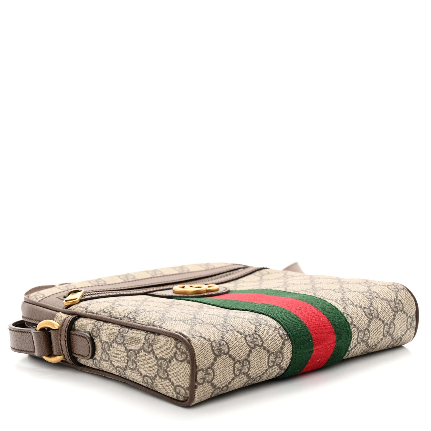 GG Supreme Monogram Web Small Ophidia Messenger Bag Brown