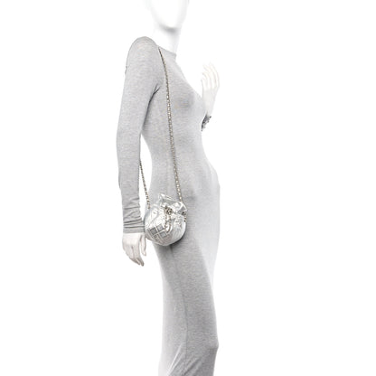 Chanel Metallic Aged Calfskin Quilted Small Gabrielle Bucket Silver 2 of 10