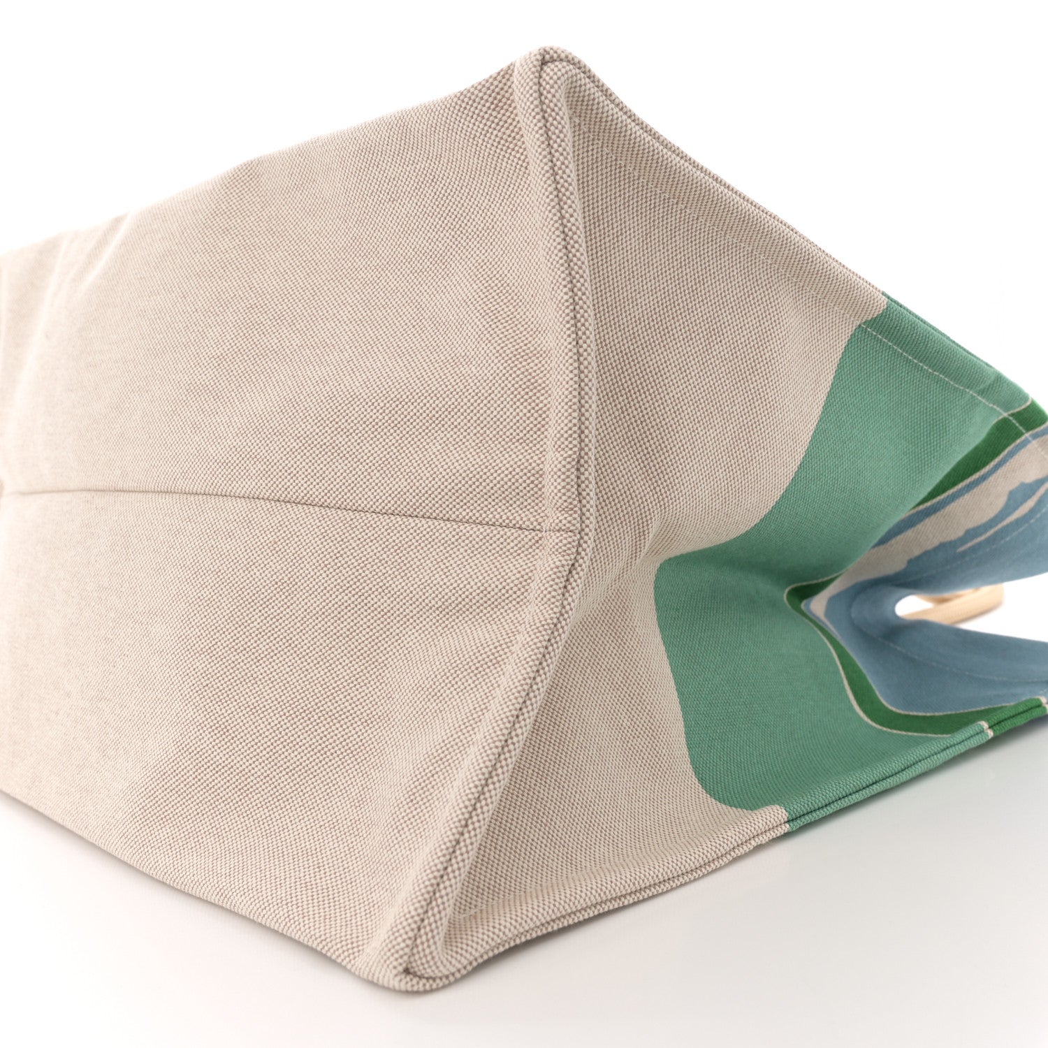 Hermes H Canvas Printed Escale A La Plage Beach Bag Or 10 of 10