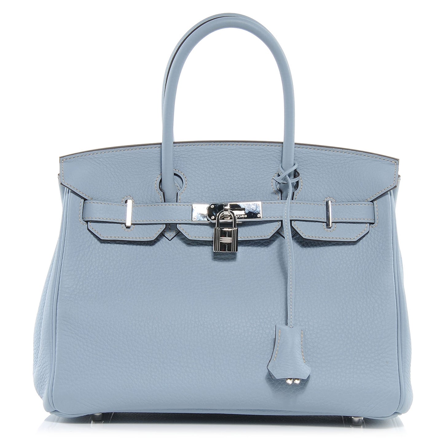 Taurillon Clemence Birkin 30 Bleu Lin