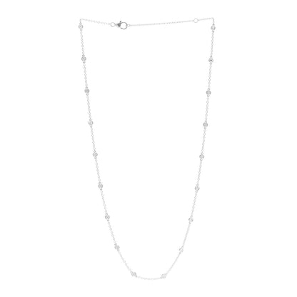Parker & West by FASHIONPHILE 18K White Gold Diamond 1.05ctw Bezel Station Necklace 3 of 4
