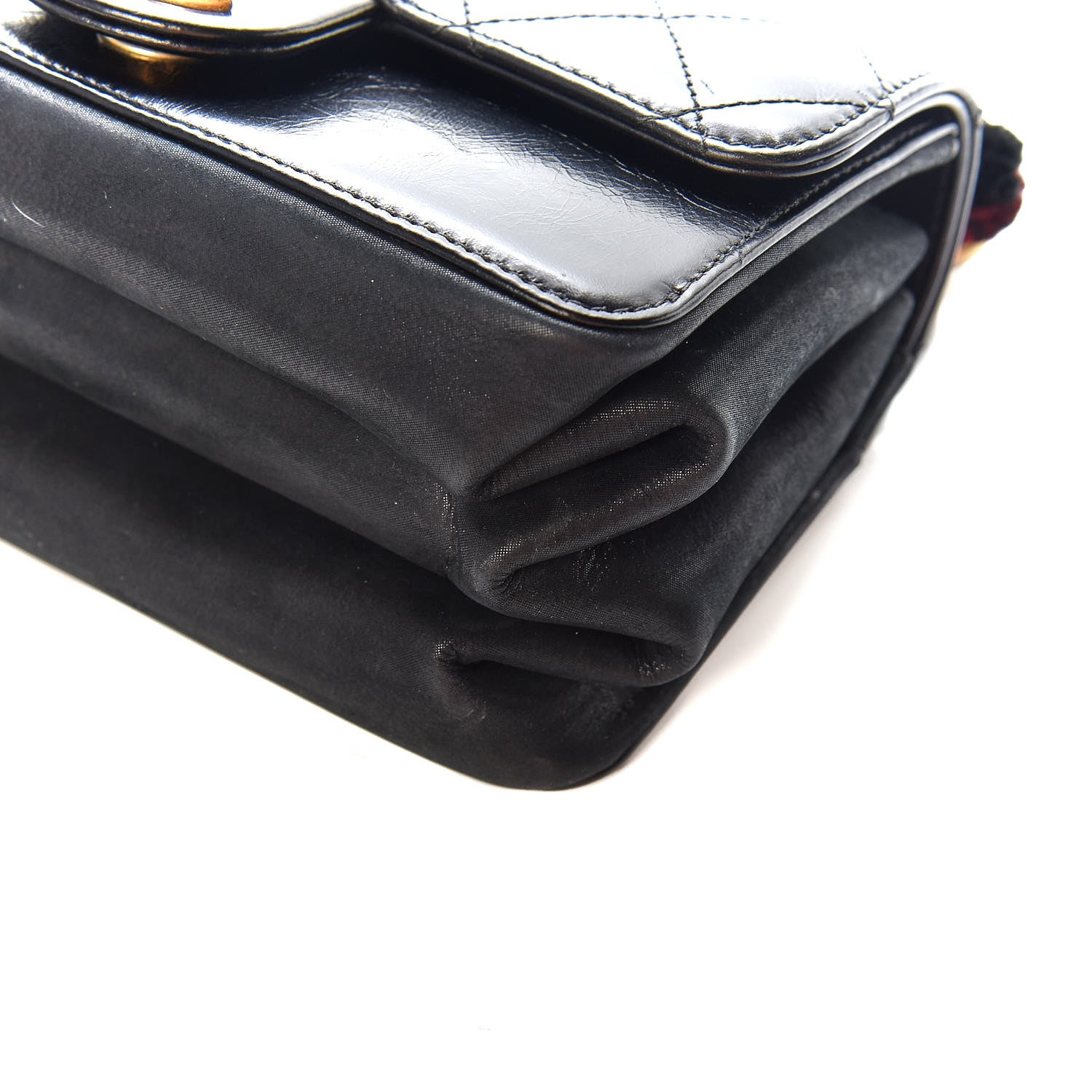 Chanel Iridescent Calfskin Quilted Mini Straight Lined Flap Black 6 of 10