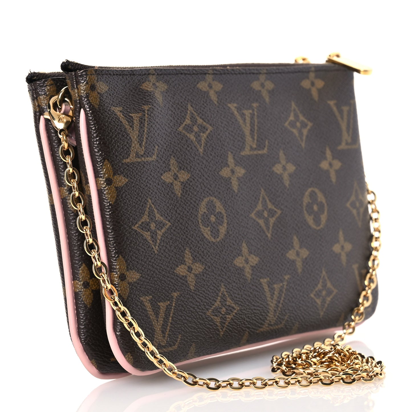 Monogram 2020 Christmas Animation Big Wheel Double Zip Pochette Rose Ballerine