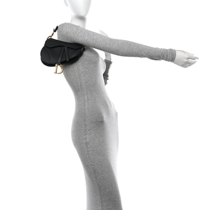 Christian Dior Grained Calfskin Mini Saddle Bag Black 2 of 12
