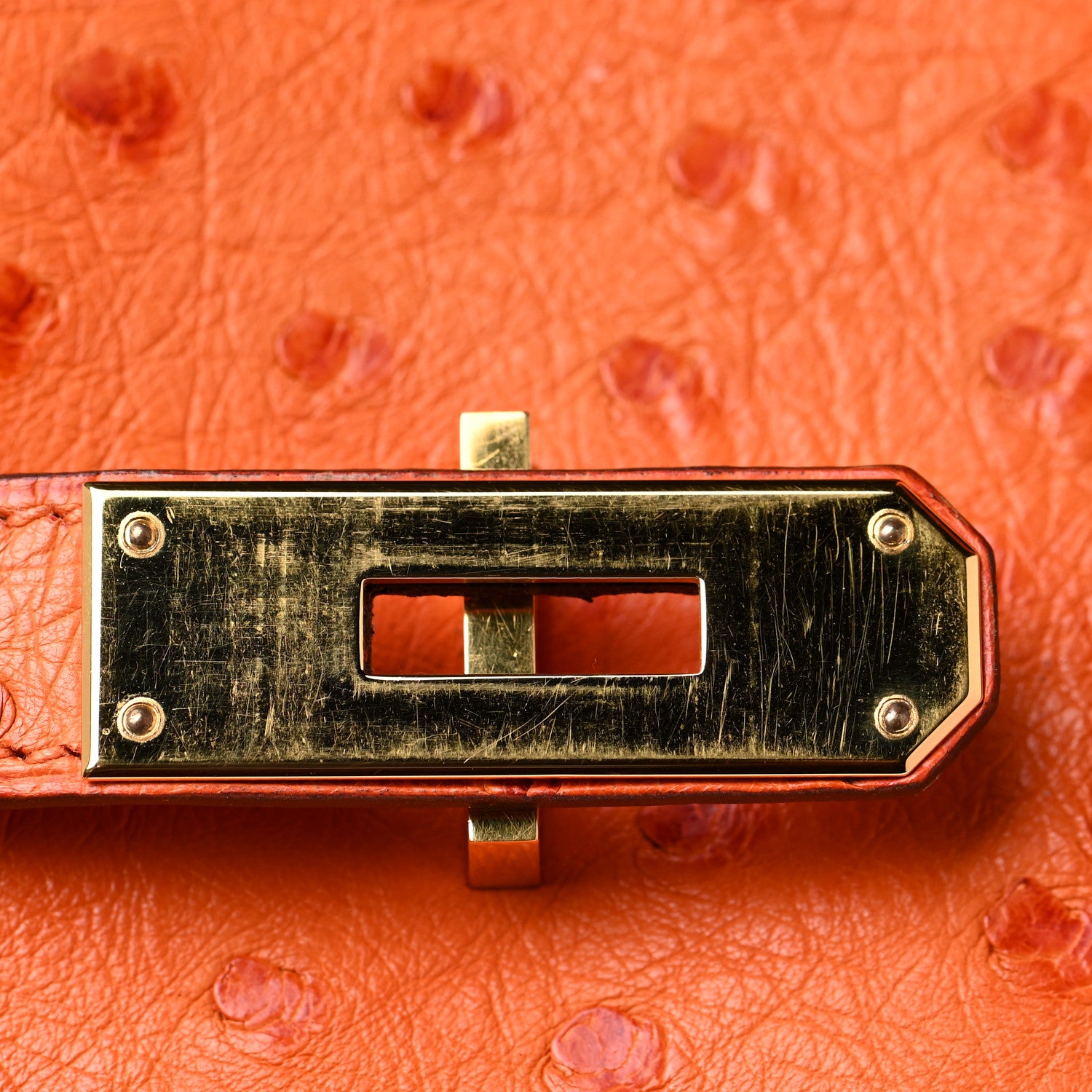 Hermes Ostrich Birkin 35 Orange 32 of 35