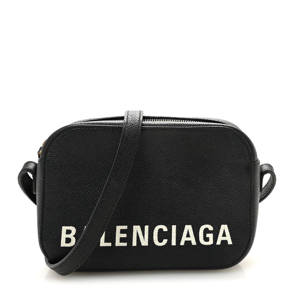 Balenciaga Signature Grained Calfskin Logo XS Ville Camera Bag