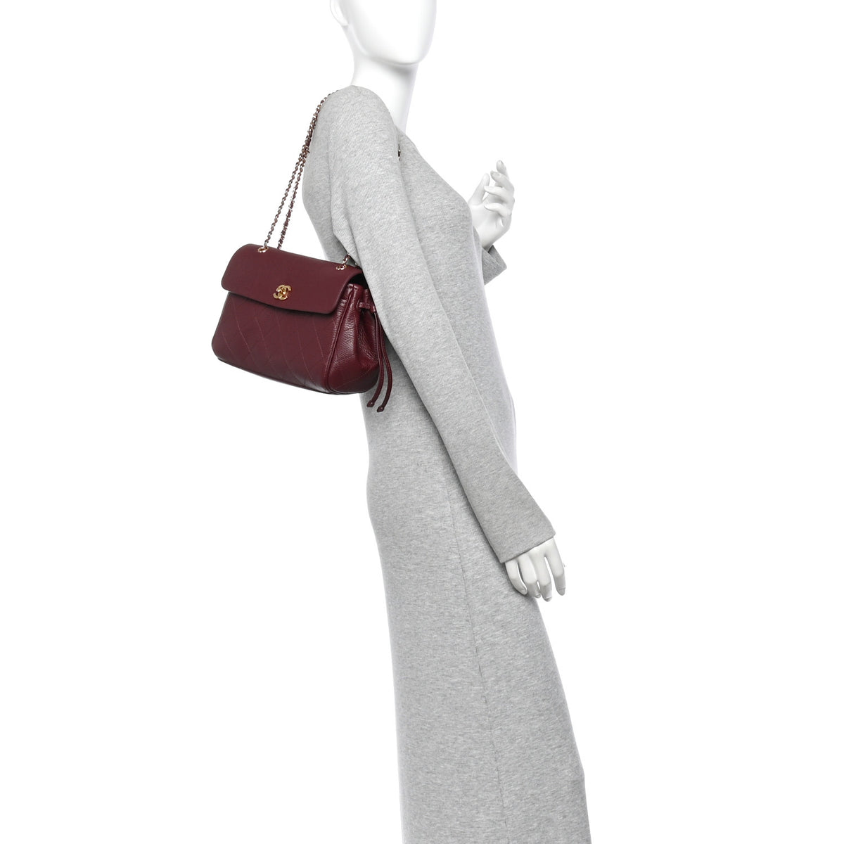 Chanel Grained Calfskin Urban Essentials Flap Burgundy 2 of 10