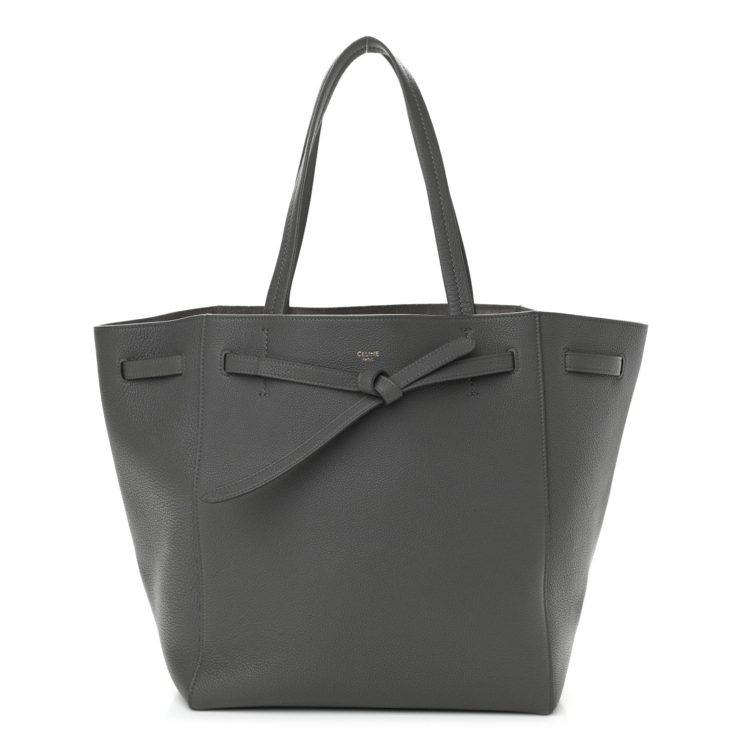 Celine Soft Grained Calfskin Small Belt Cabas Phantom Grey 1 of 11