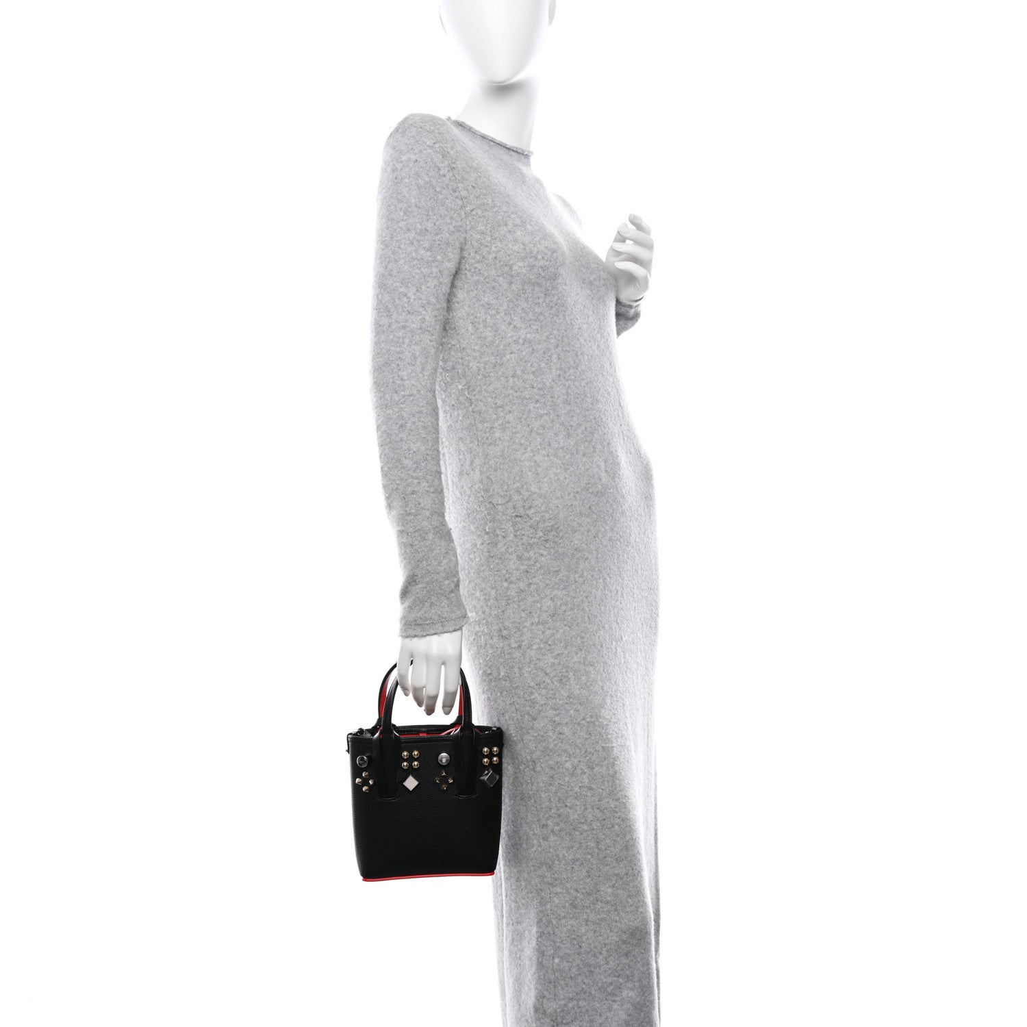 Christian Louboutin Calfskin Empire Spike Studded Mini North South Cabata Tote Black 2 of 10