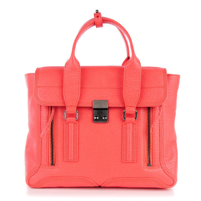 3.1 Phillip Lim 3.1 Textured Calfskin Medium Pashli Satchel Coral 1 of 8
