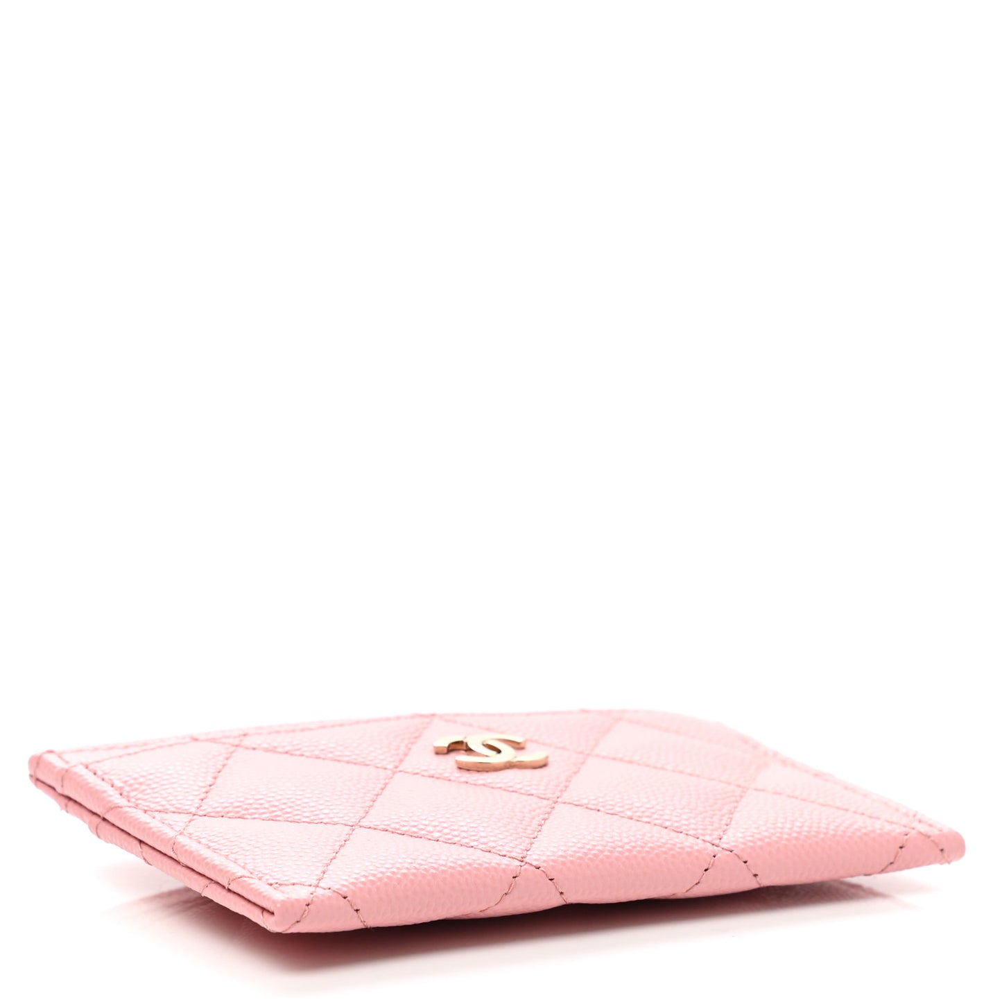 Caviar Quilted Card Holder Pink
