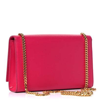 Saint Laurent Grain De Poudre Medium Monogram Kate Satchel Lipstick Fuchsia 3 of 18