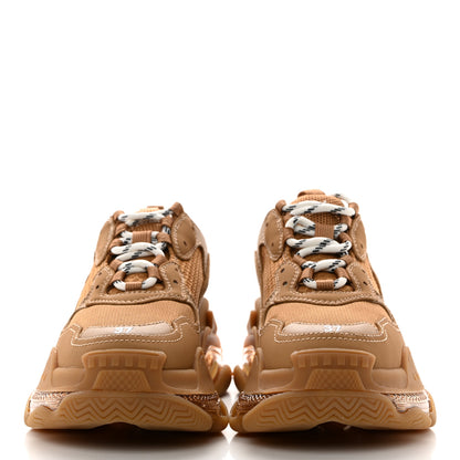 Balenciaga Fabric Mesh Clear Sole Womens Triple S Sneakers 37 Light Camel 2 of 9