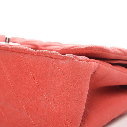 Chanel Iridescent Caviar Quilted Jumbo Double Flap Coral 6 of 15